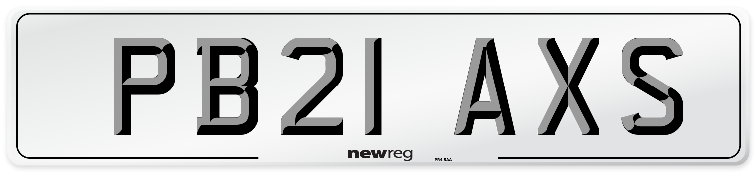 PB21 AXS Number Plate from New Reg